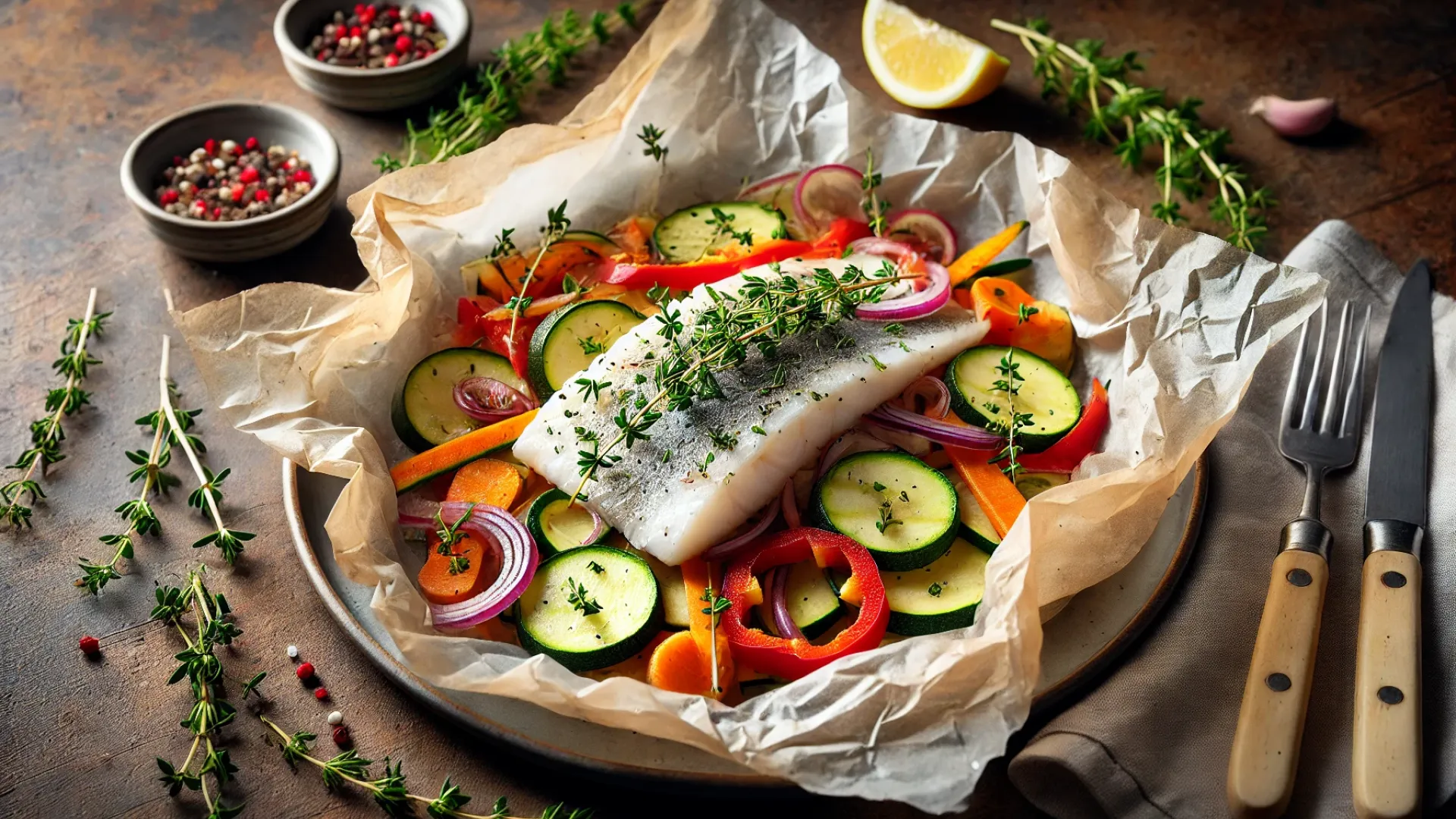 Filets de Poisson en Papillote aux Légumes de Saison